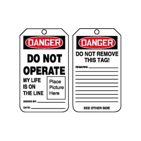 Accuform Danger, PF-Cardstock, 3-1/4 in Width, 1/4 in Height, , 25 PK MDT027CTP
